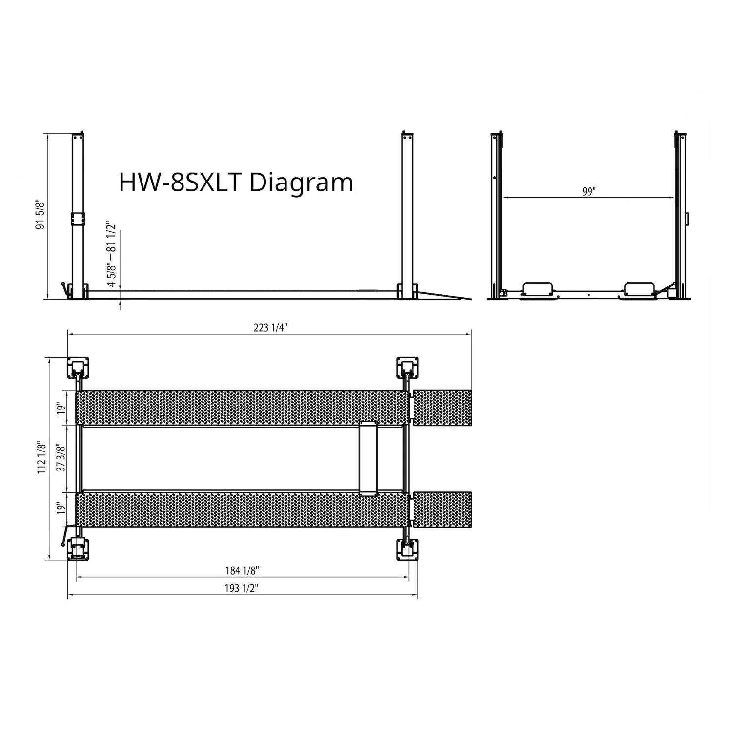APlusLift 8000LB 4-Post Portable Parking Storage Service Car Lift #HW-8SXLT - Image 10