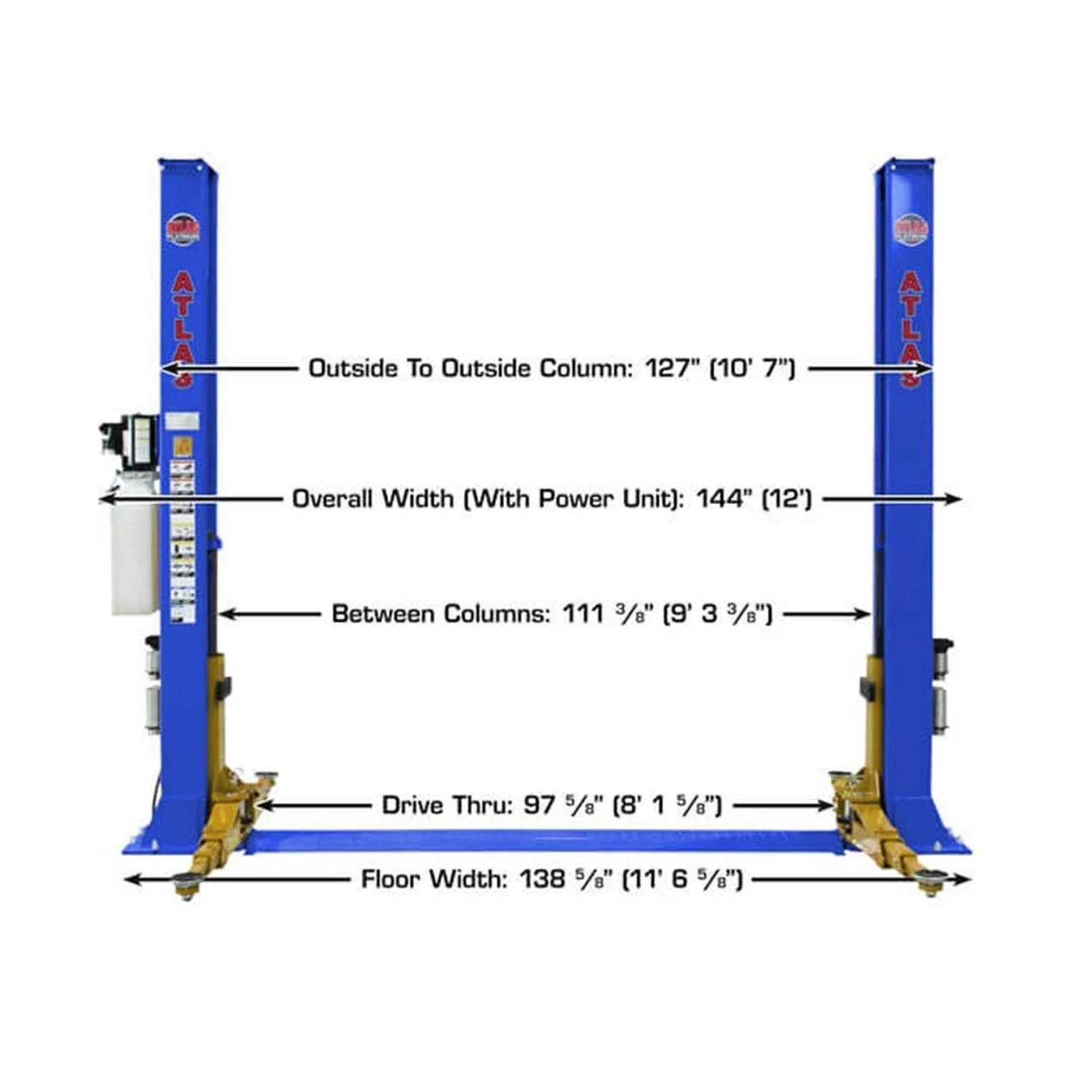 Atlas Platinum PVL9BP ALI Certified 2-Post Lift 9,000 lbs. #ATEAP-PVL9BP-FPD - Image 5
