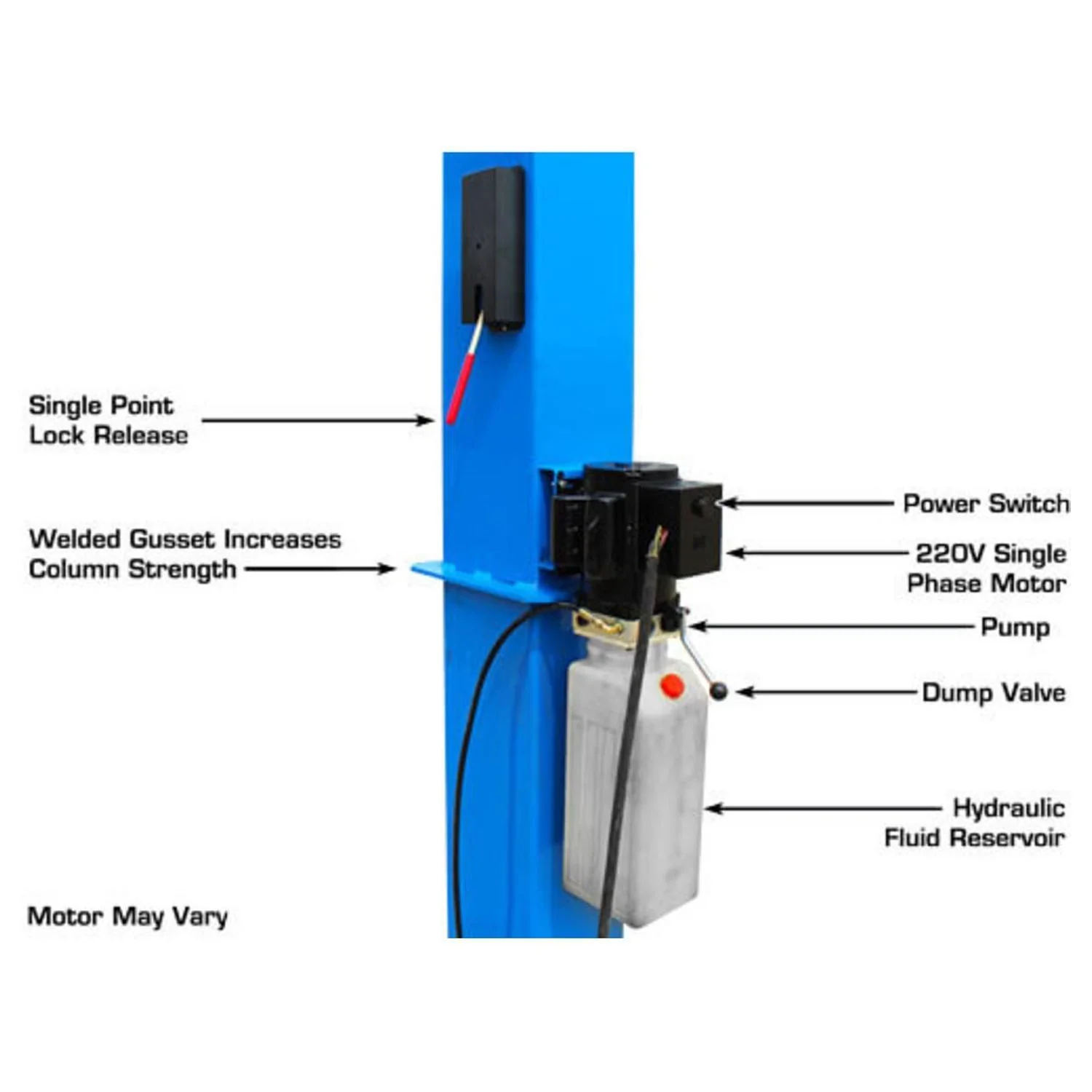 BP10000X Commercial Grade Baseplate 2-Post Lift 10,000 lbs #ATEATTD-BP10000X-FPD - Image 7