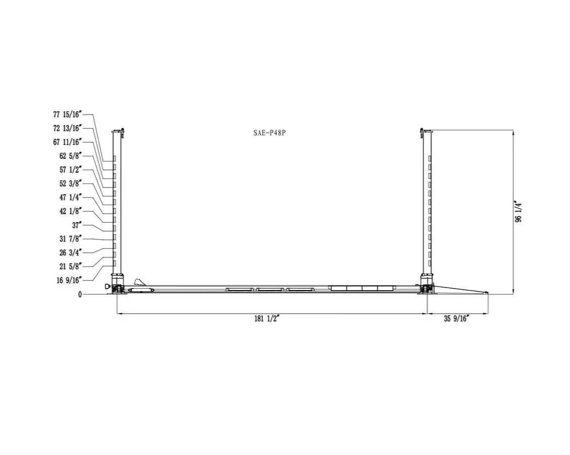 Stratus 4-Post 8k lbs 4 Post Mobile Compact Storage Parking Car Lift SAE-P48P - Image 5